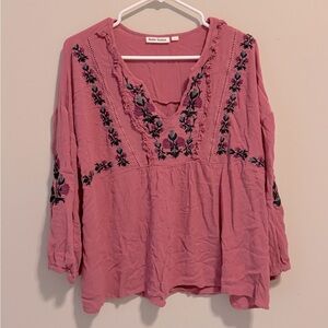 VGUC Roller Rabbit Embroidered top Large